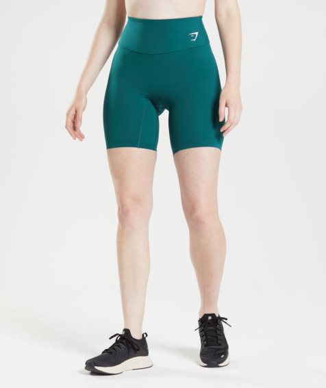 Szorty Gymshark Treningowe Cycling Damskie Turkusowe | PL 956ZVF